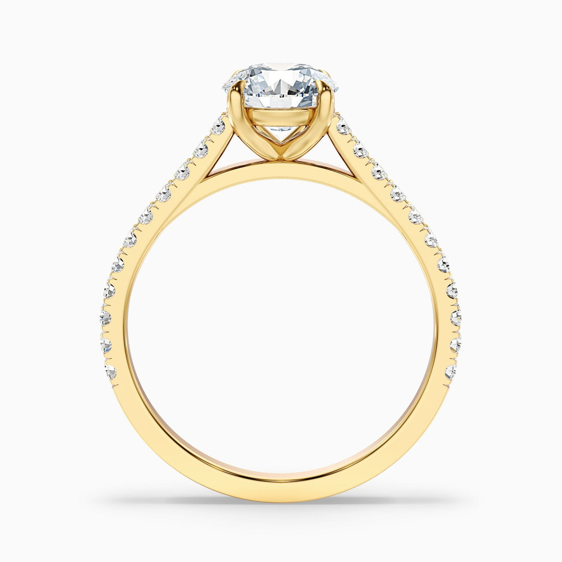 Truefire Round Side Stone Pave Lab Grown Engagement Ring
