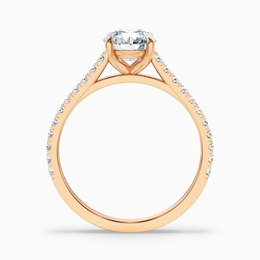 Truefire Round Side Stone Pave Lab Grown Engagement Ring