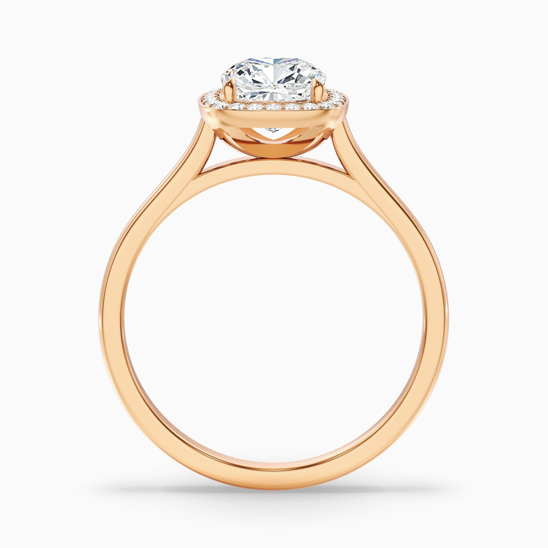 Veloura 1 Carat Cushion Cut Halo Lab Grown Diamond Ring in 10k Rose Gold