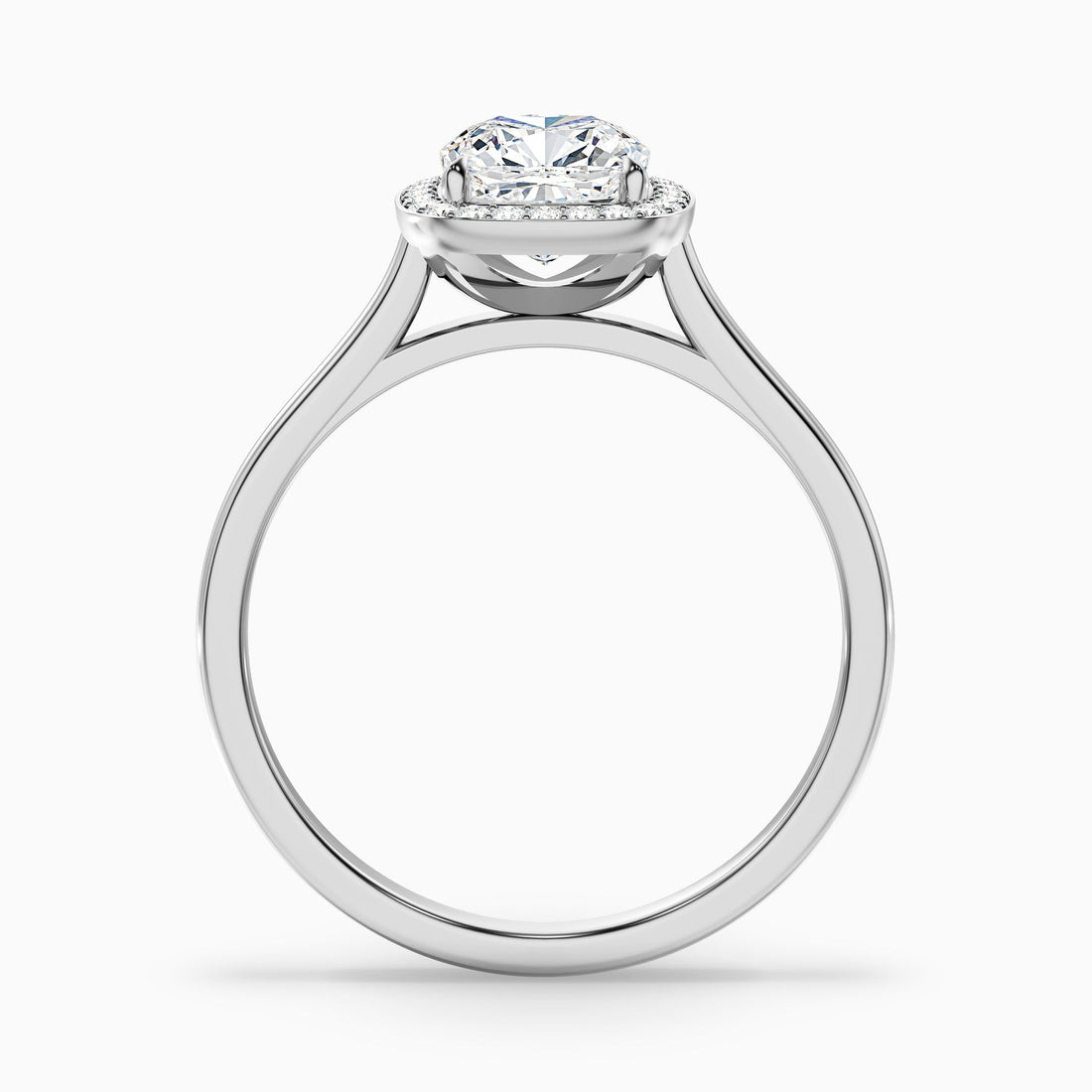 Veloura 1 Carat Cushion Cut Halo Lab Grown Diamond Ring in 10k White Gold