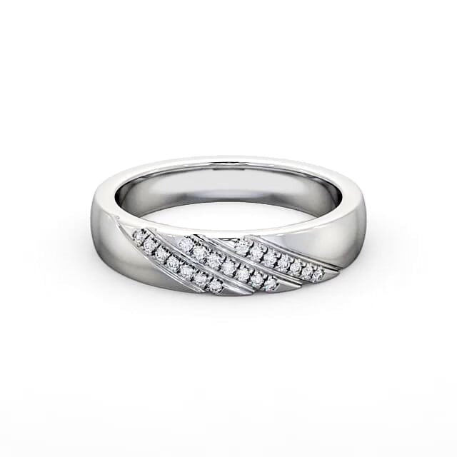 Vera 0.08ct Round Lab Diamond Diagonal Setting Ring 18K White Gold