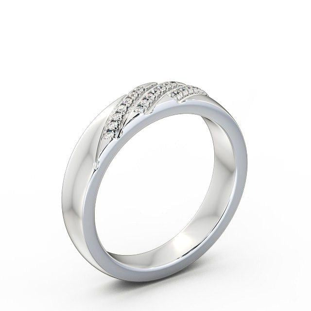 Vera 0.08ct Round Lab Diamond Diagonal Setting Ring 18K White Gold