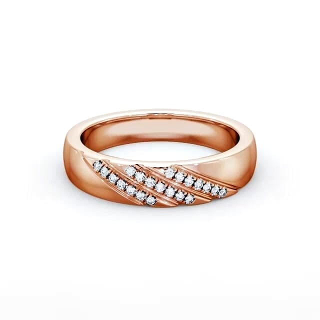 Vera 0.08ct Round Lab Diamond Diagonal Setting Ring 18K White Gold