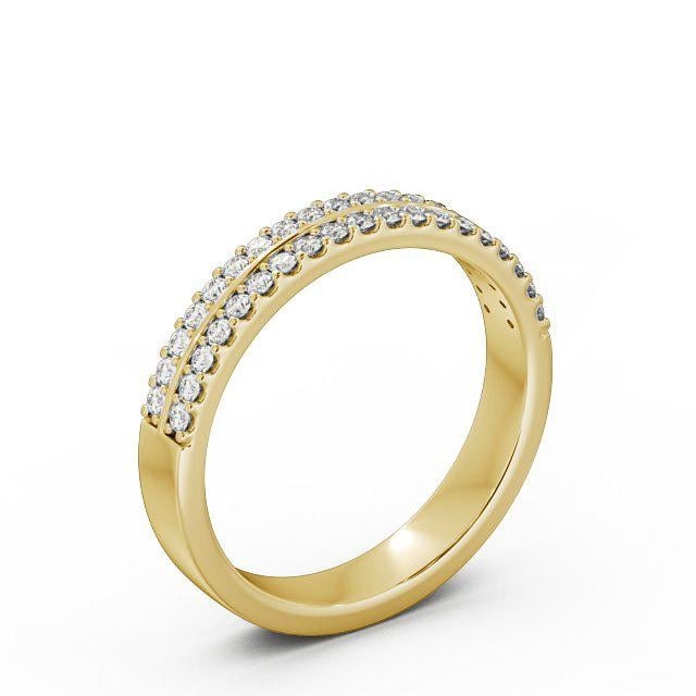 Violet Half Eternity Round Lab Diamond Double Channel Ring