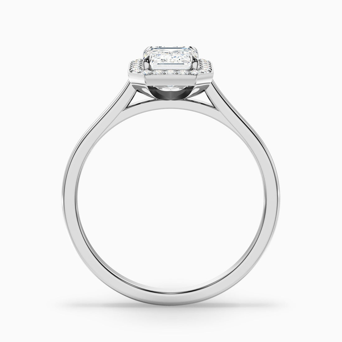 Vowgem Emerald Cut Halo Lab Grown Engagement Ring