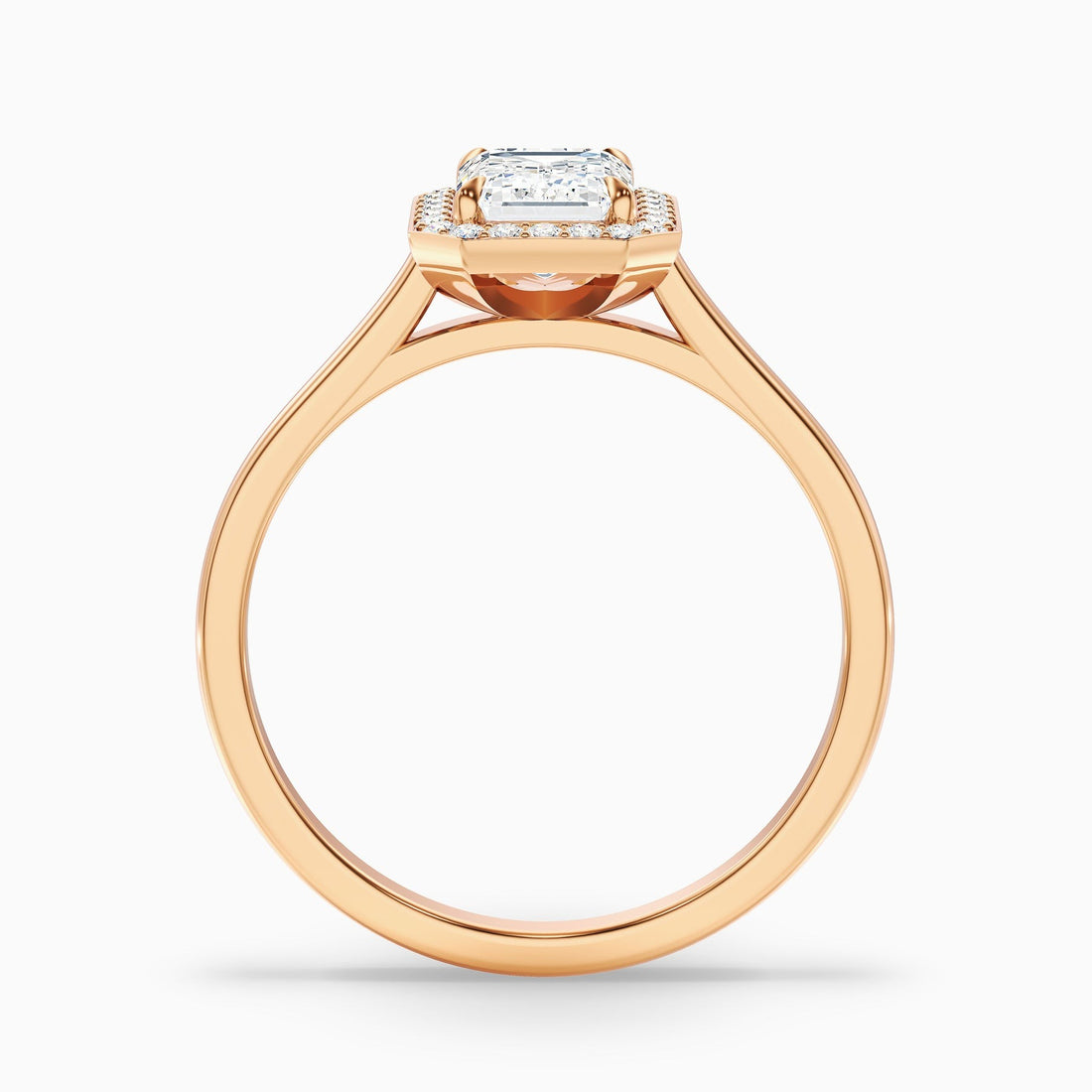 Vowgem Emerald Cut Halo Lab Grown Engagement Ring