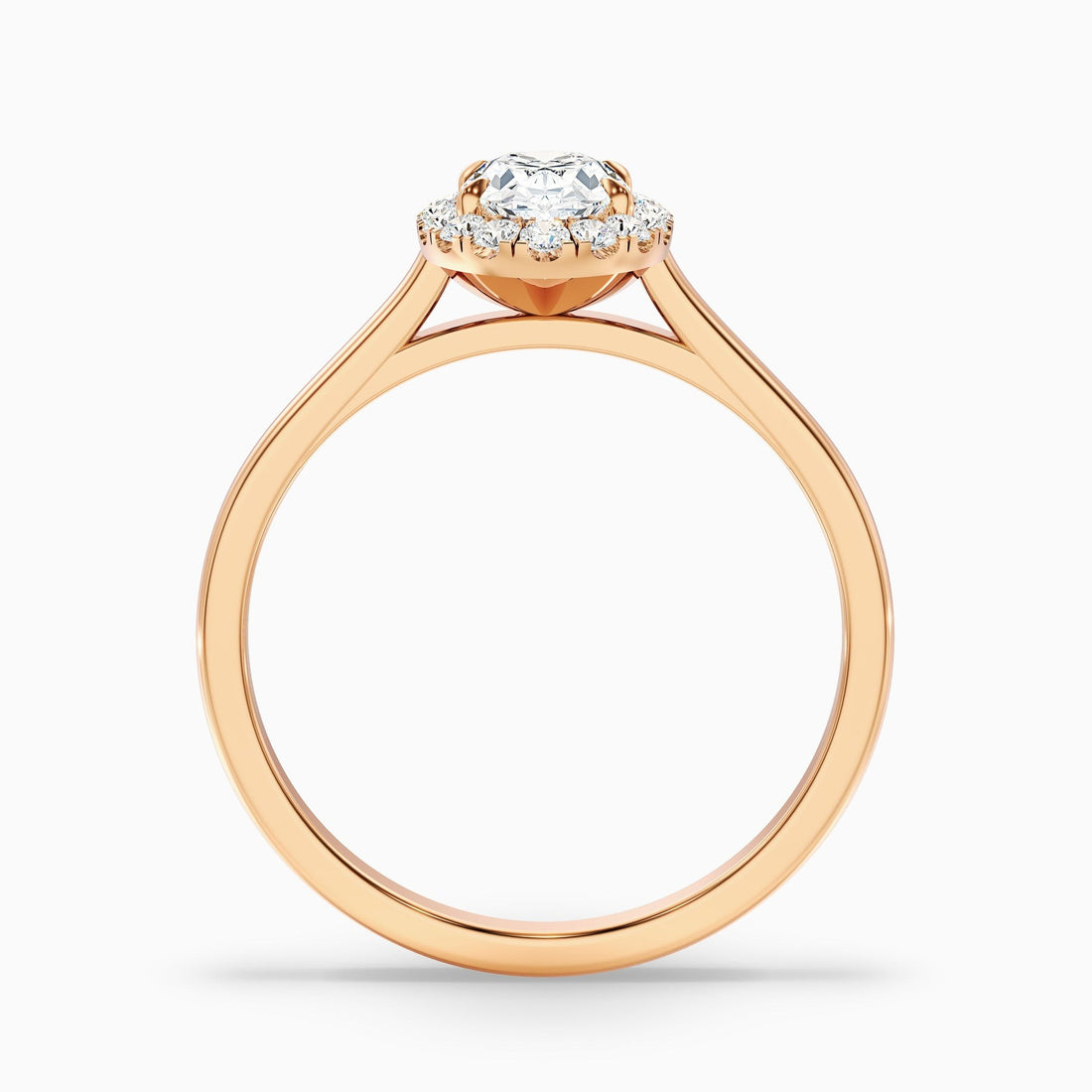 Zirca 1 Carat Oval Halo Lab Grown Engagement Ring in 10k Rose Gold