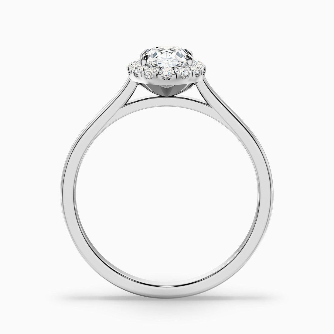 Zirca 1 Carat Oval Halo Lab Grown Engagement Ring in 10k White Gold