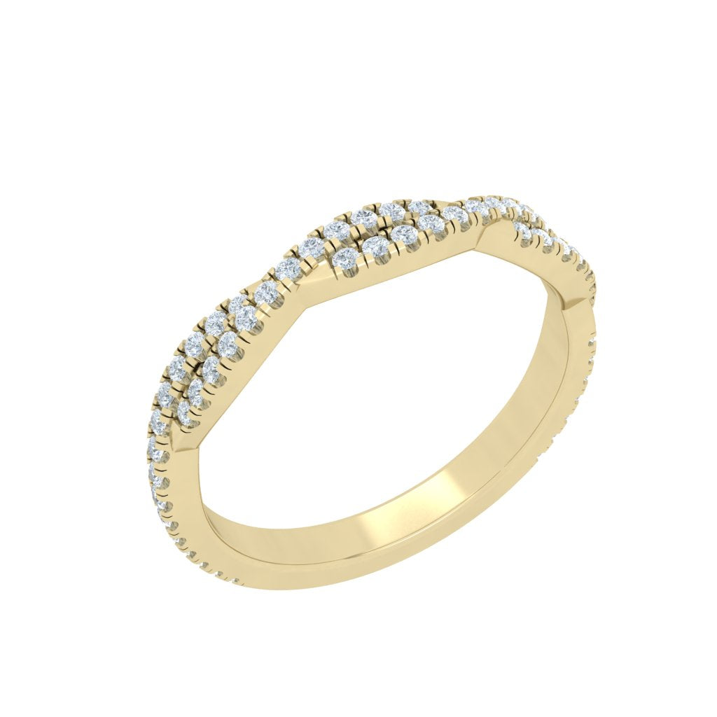 Twisted Moissanite Wedding band Yellow Gold
