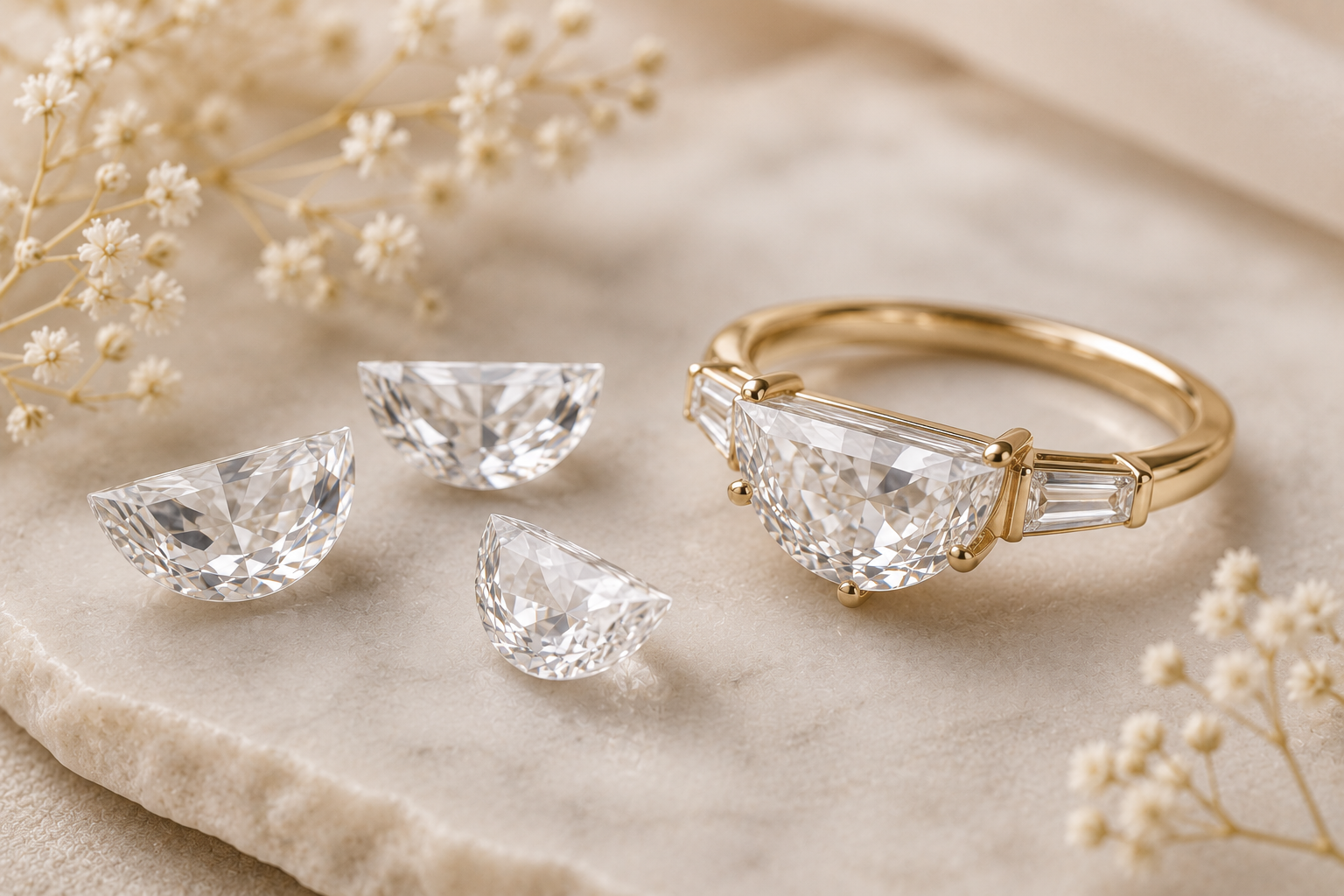 Half Moon Cut Lab Grown Diamond: The Complete Guide