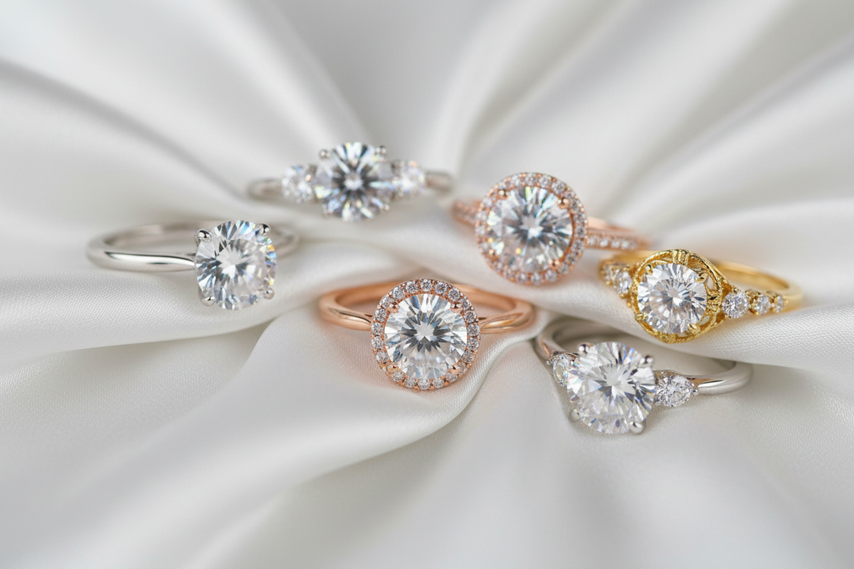 1 Carat Moissanite Rings