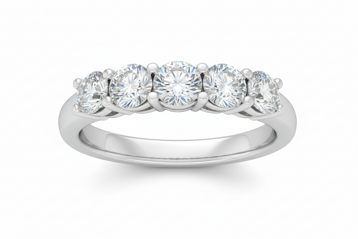 5 Stones Wedding Bands