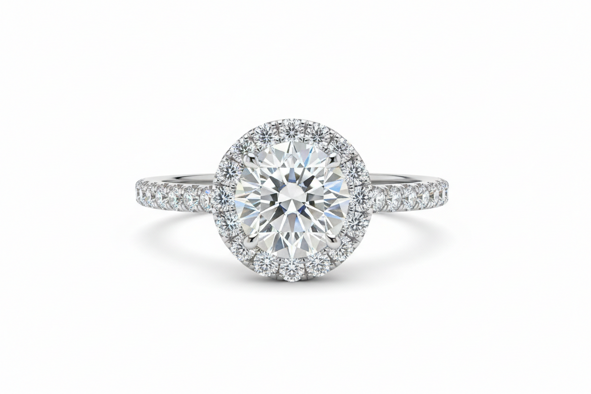 Halo Lab Grown Engagement Ring