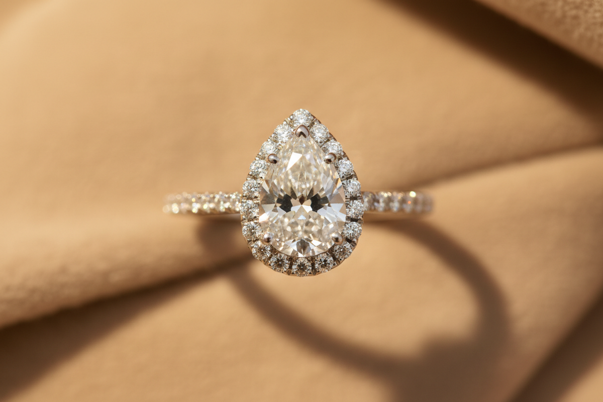 Pear Moissanite Engagement Rings