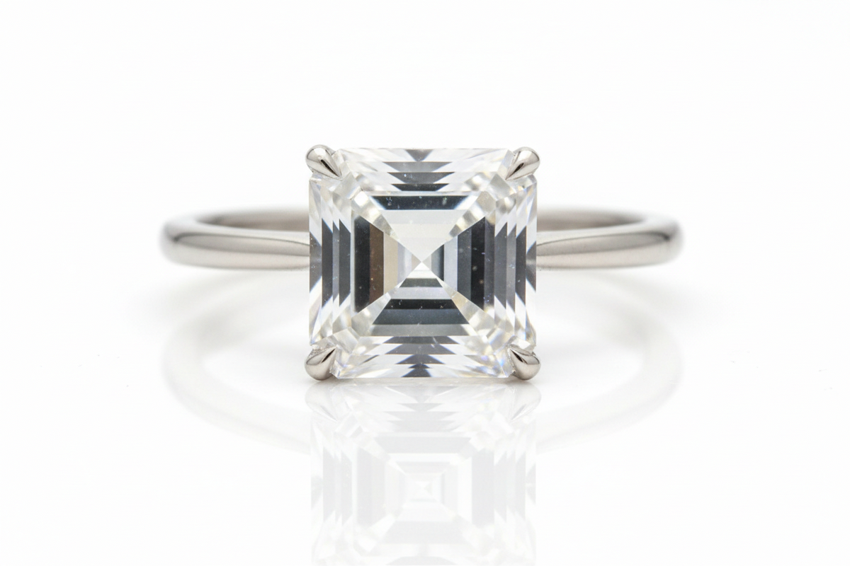 Asscher Moissanite Engagement Rings