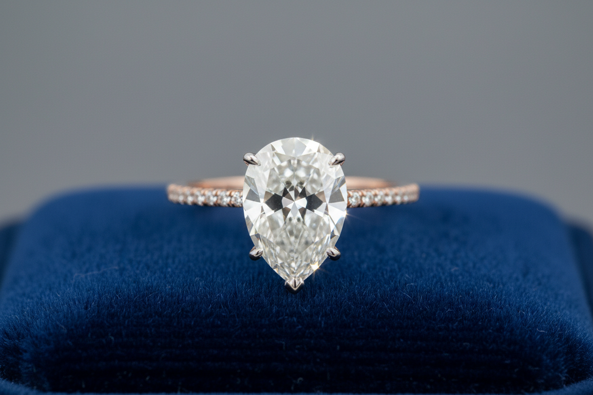Pear Lab Grown Diamond Rings