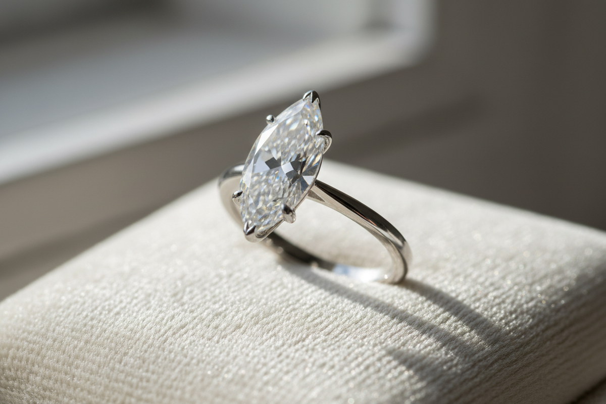 Marquise Moissanite Engagement Rings