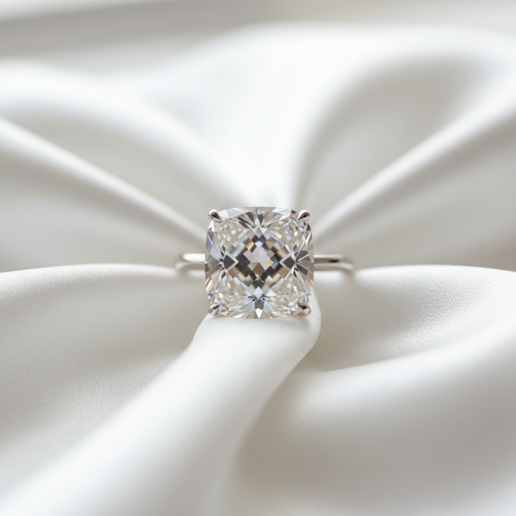 Cushion Moissanite Engagement Rings