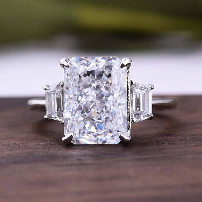 Three Stone Moissanite Engagement Rings