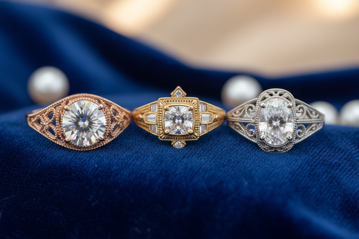 Vintage Moissanite Engagement Rings