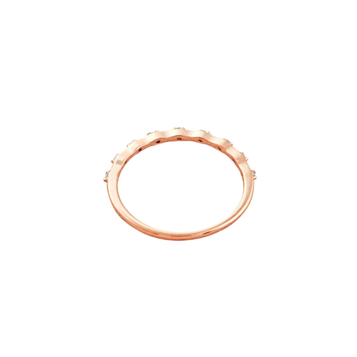 0.06 CT Round Shaped Dainty Moissanite Wedding Band Rose Gold