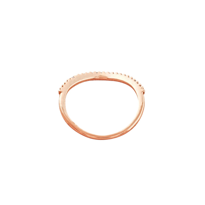 0.26 CT Round Shaped Swirl Moissanite Wedding Band Rose Gold