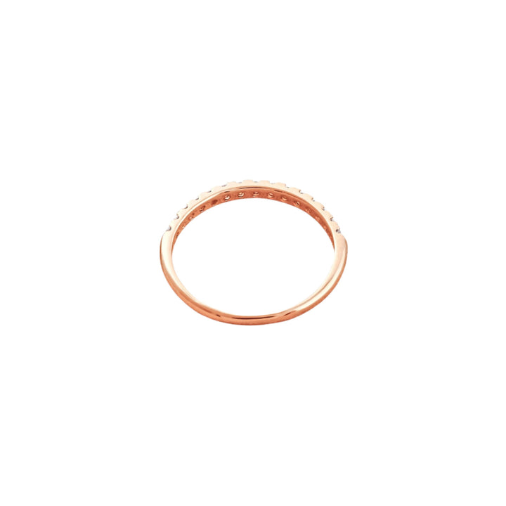 0.29 CT Round Shaped Half Eternity Moissanite Wedding Band Rose Gold