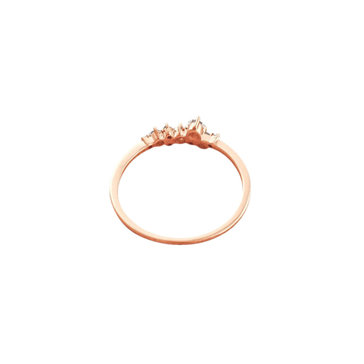 0.3 CT Round Shaped Cluster Moissanite Wedding Band Rose Gold