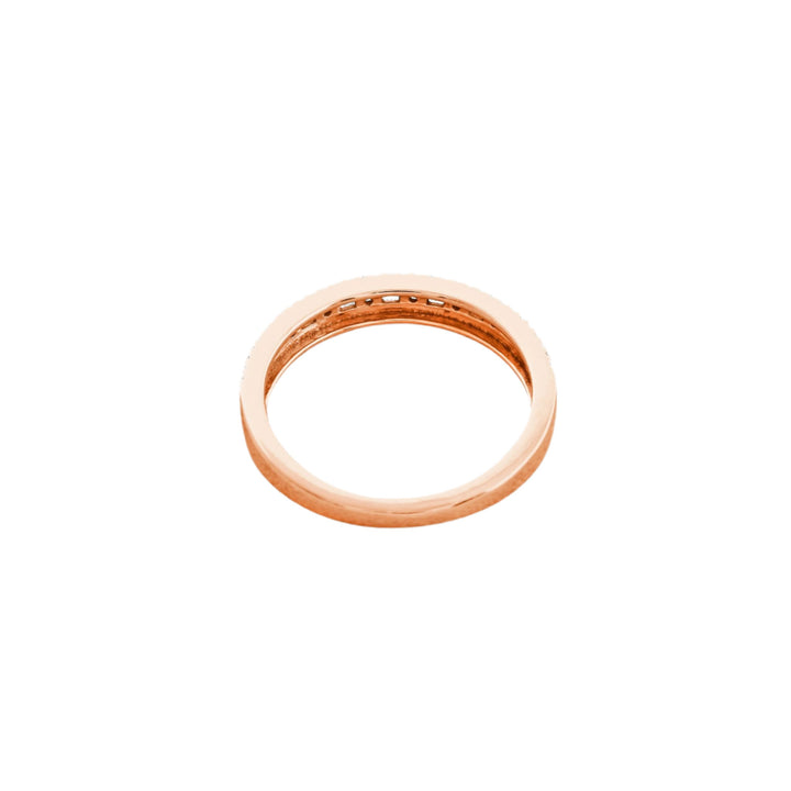 0.54 CT Baguette & Round Shaped Moissanite Wedding Band Rose Gold