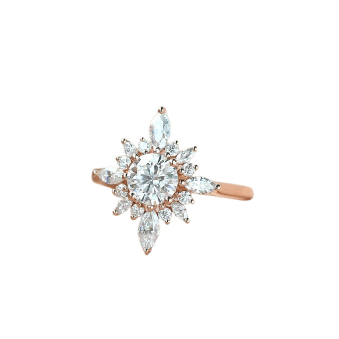 0.7_CT_Round_Moissanite_Cluster_Halo_Engagement_Ring_Rose_Gold_4