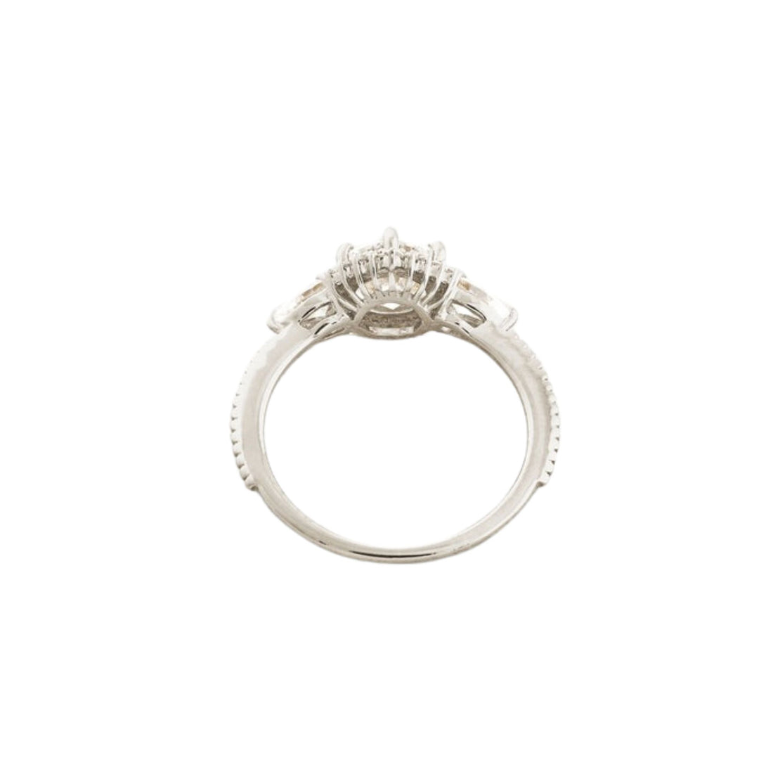 1.1 CT Round Cut Halo Moissanite Engagement Ring White Gold4