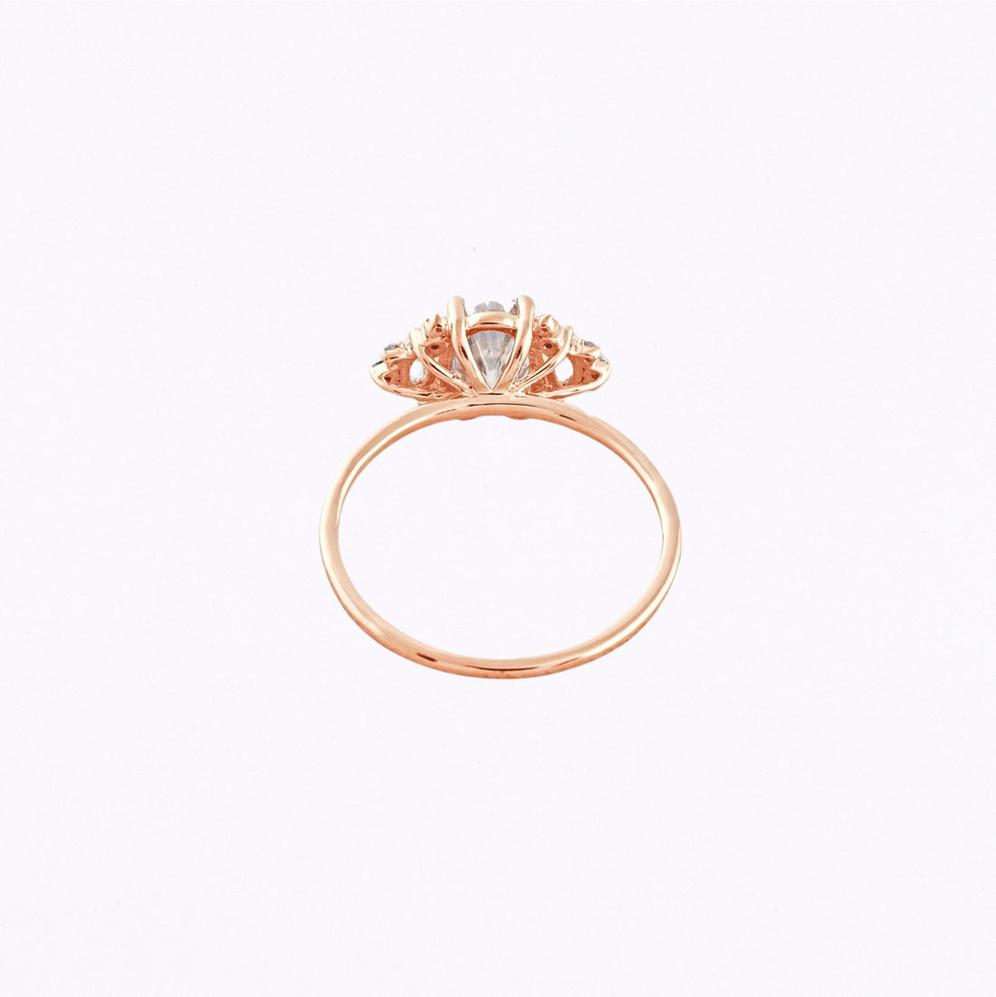 1.33 CT Oval Cut Cluster Moissanite Engagement Ring Rose Gold