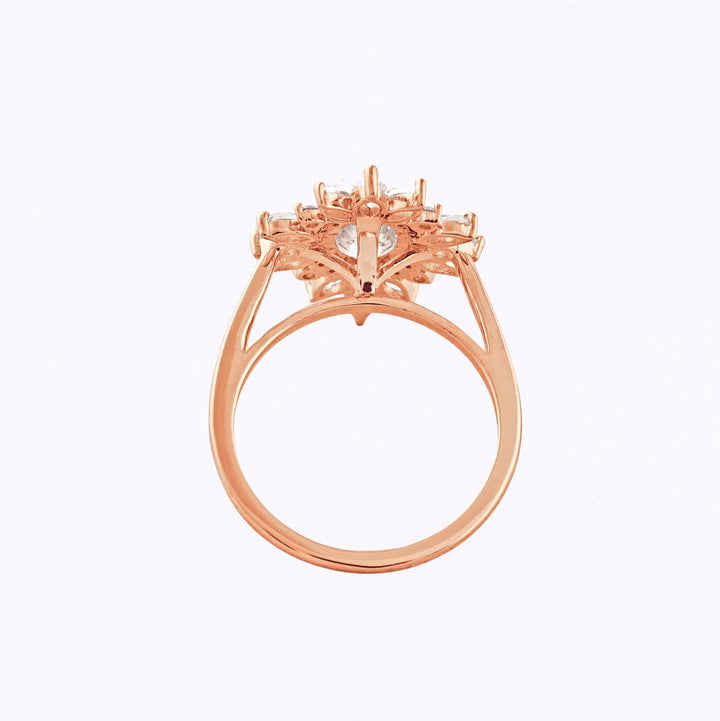 1.33 CT Oval Cut Halo Moissanite Engagement Ring Rose Gold