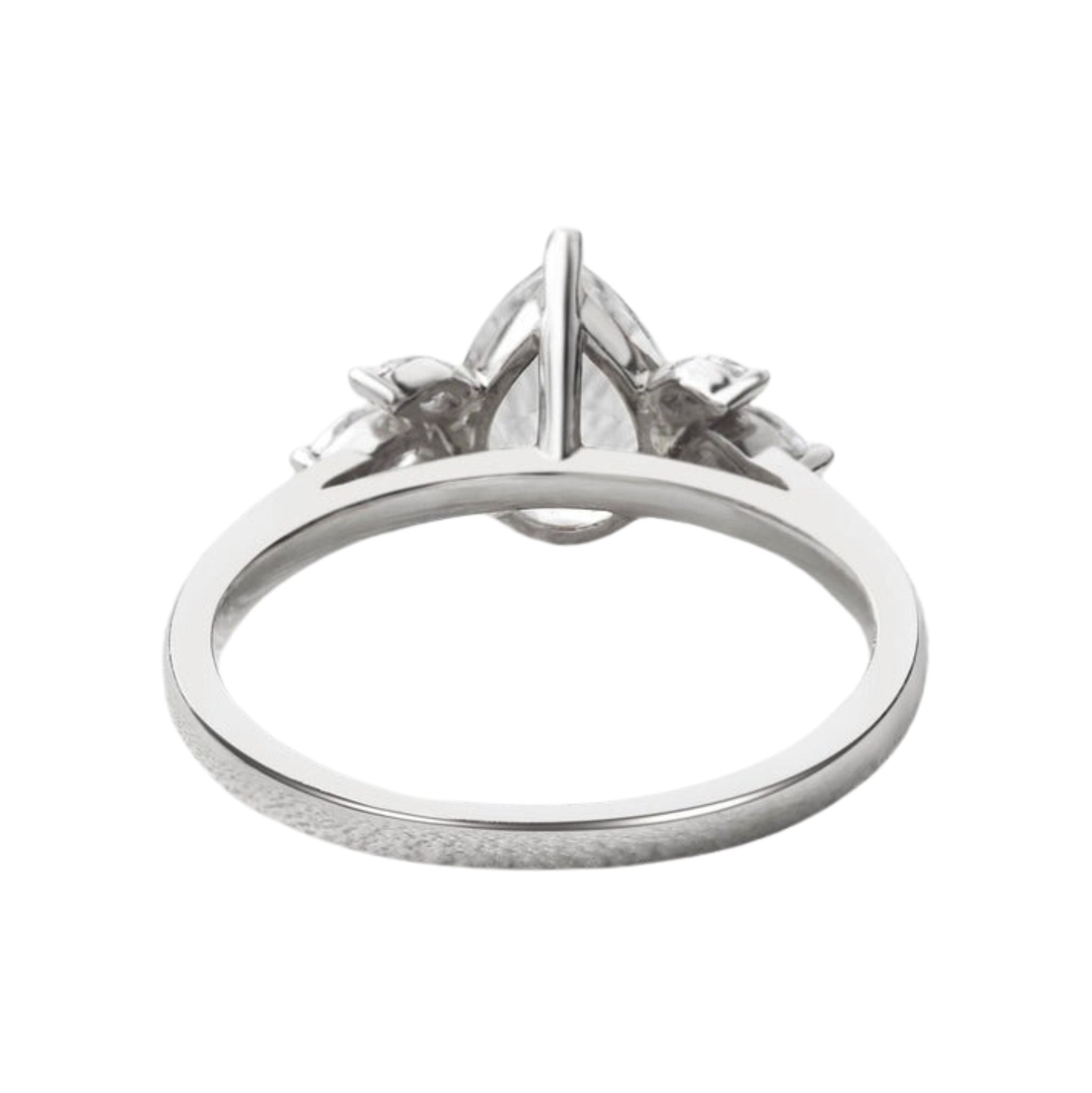 1.52 CT Pear Moissanite Cluster Wedding & Engagement Ring White Gold