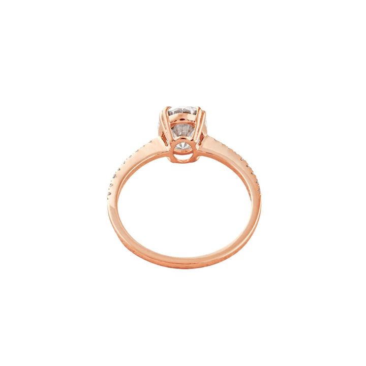 1.91 CT Oval Cut Pave Moissanite Engagement Ring Rose Gold