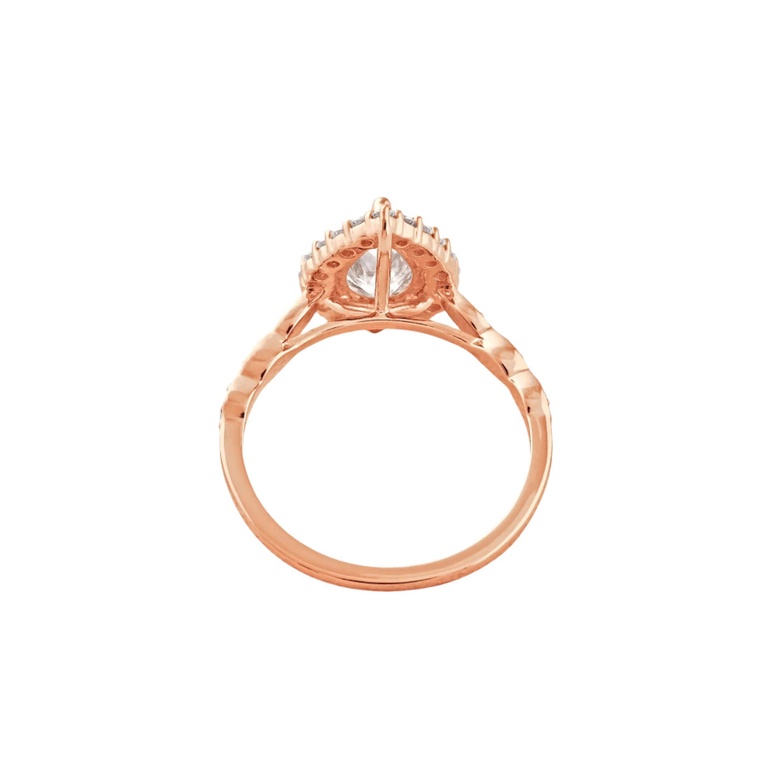 1.93 CT Pear Cut Halo & Pave Moissanite Engagement Ring Rose Gold