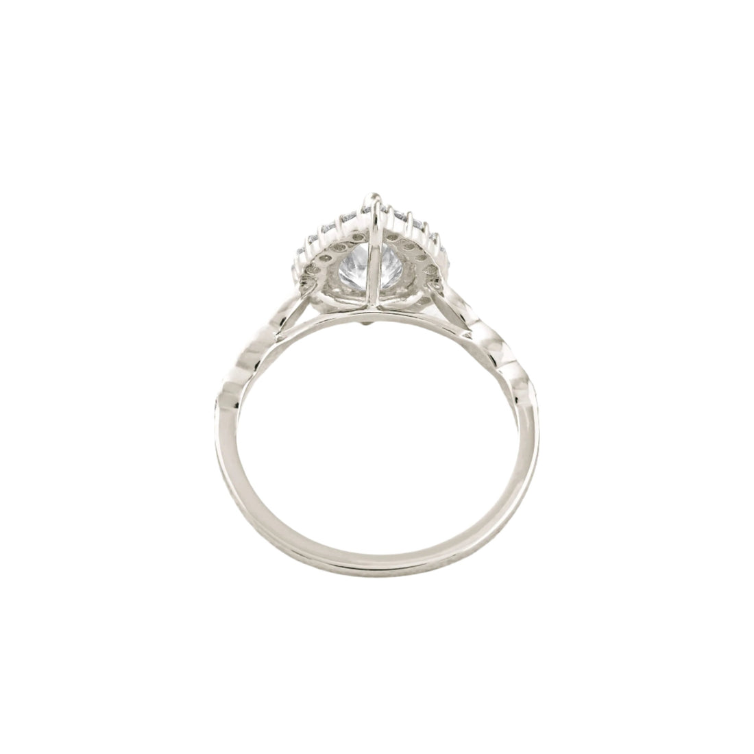 1.93 CT Pear Cut Halo & Pave Moissanite Engagement Ring White Gold