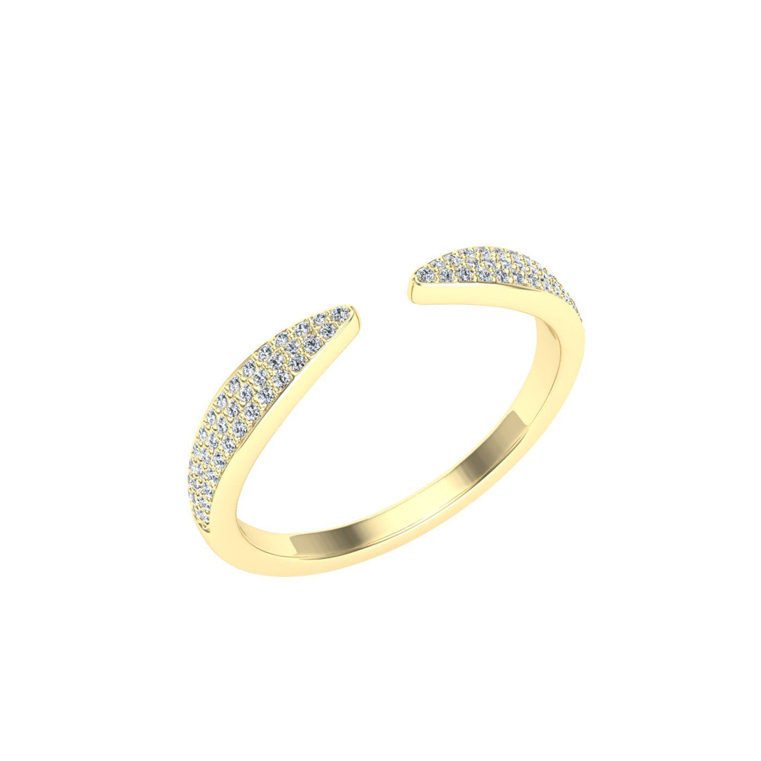 Tapered Frosted Moissanite Wedding Band Yellow Gold