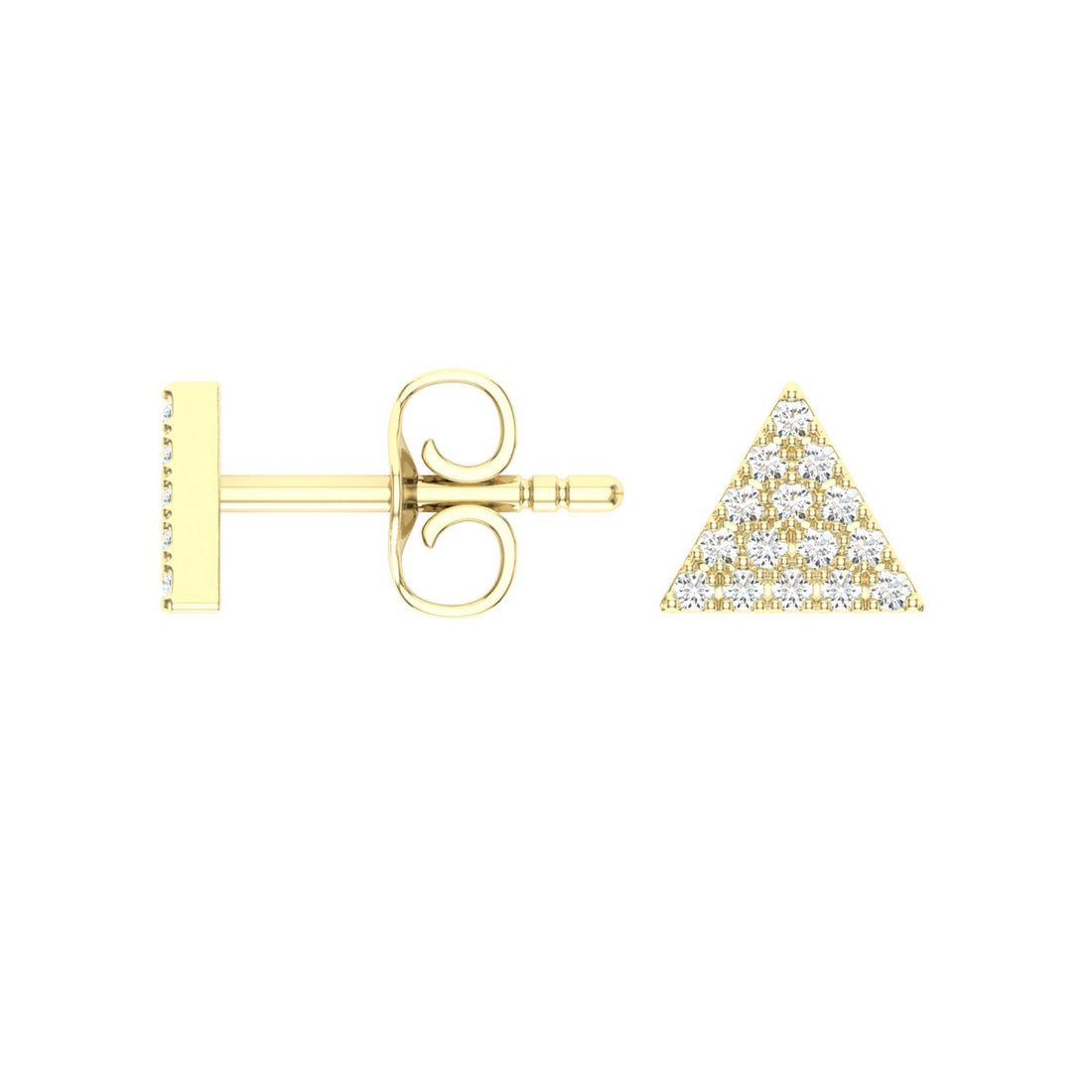 Triangle Moissanite Studs Yellow Gold