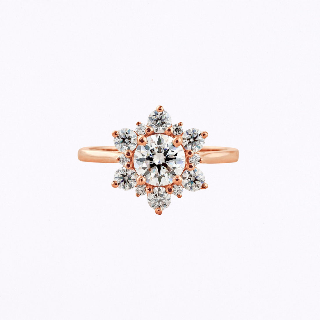 1 CT Round Cut Moissanite Engagement Ring Rose Gold