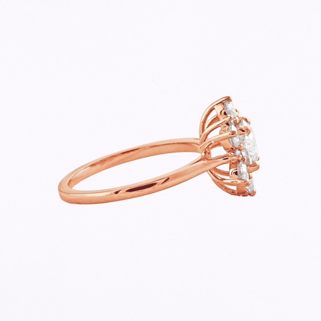 1 CT Round Cut Moissanite Engagement Ring Rose Gold