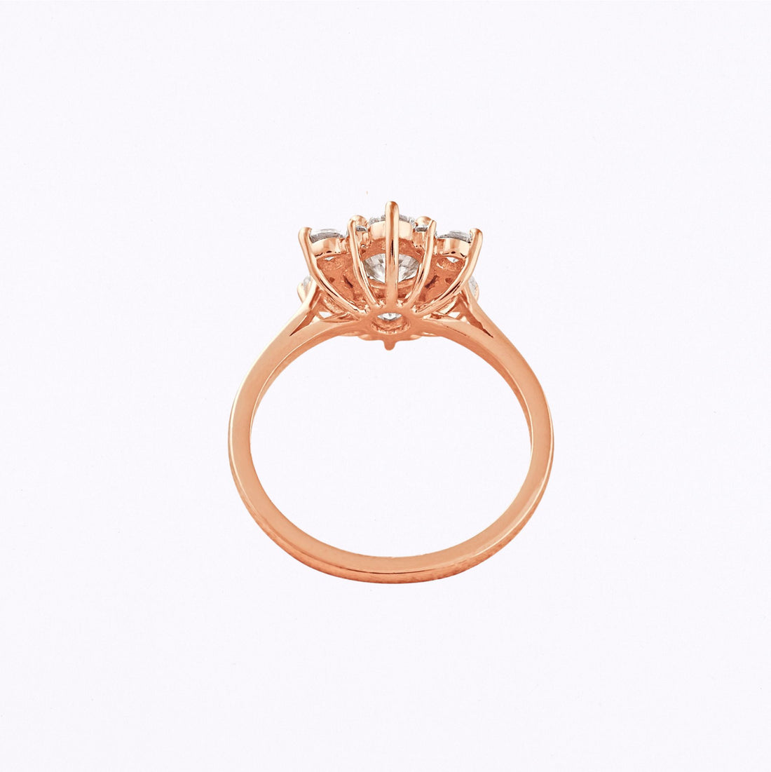 1 CT Round Cut Moissanite Engagement Ring Rose Gold