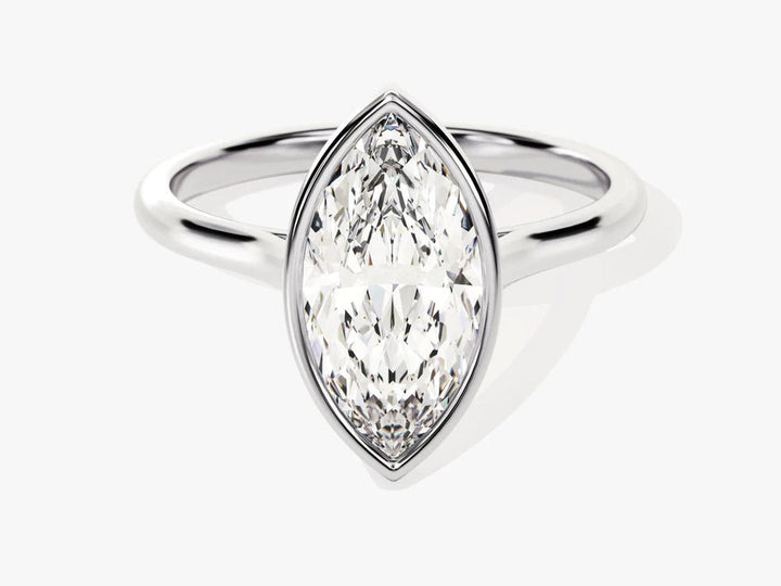 2.00 CT Marquise Bezel Moissanite Engagement Ring