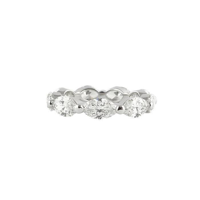 2.1 CT Marquise Moissanite Bubble Prong Wedding Band 