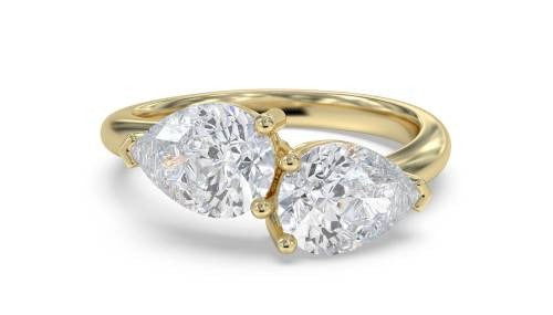 2 Stone Pear Lab Grown Diamond Ring