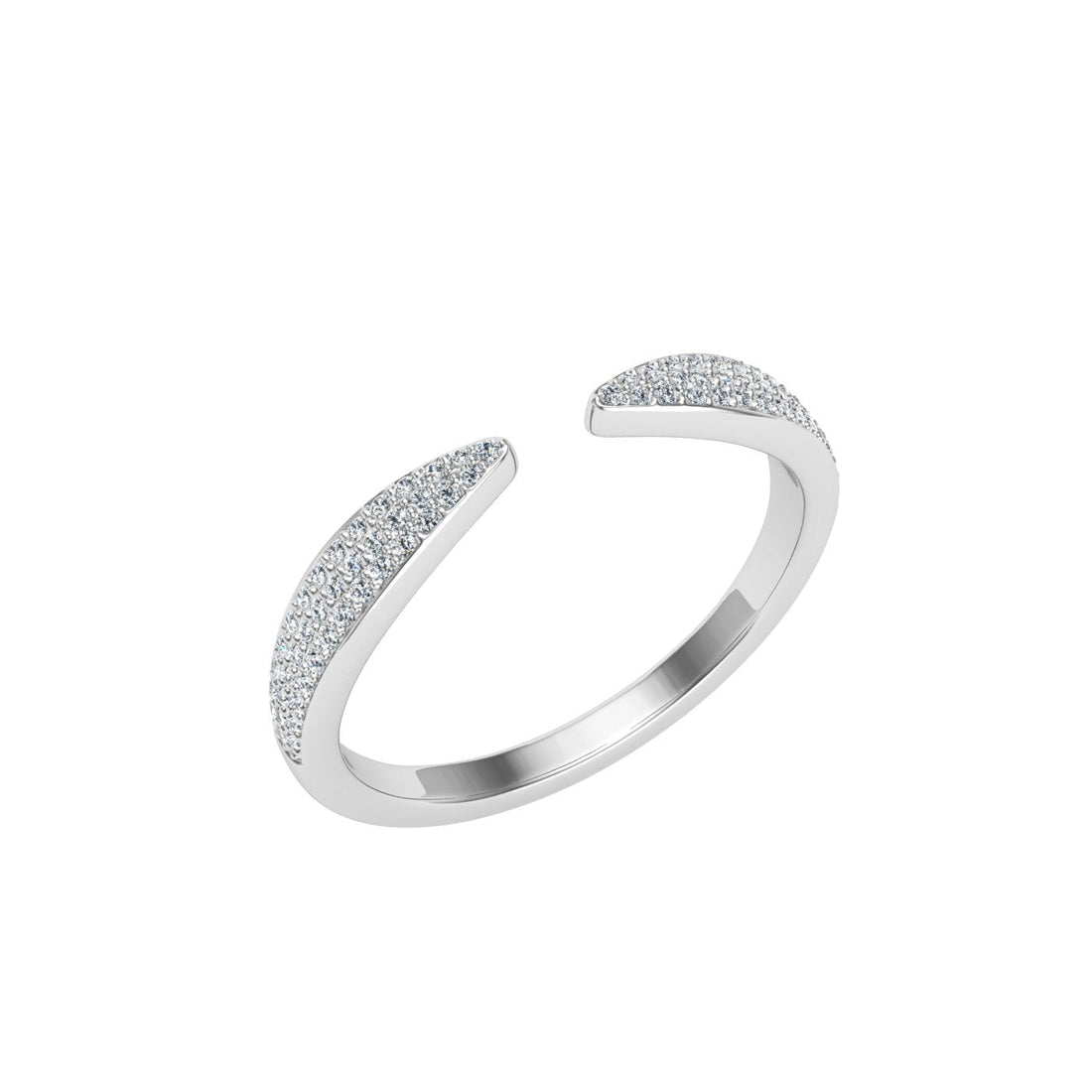 Tapered Frosted Moissanite Wedding Band White Gold