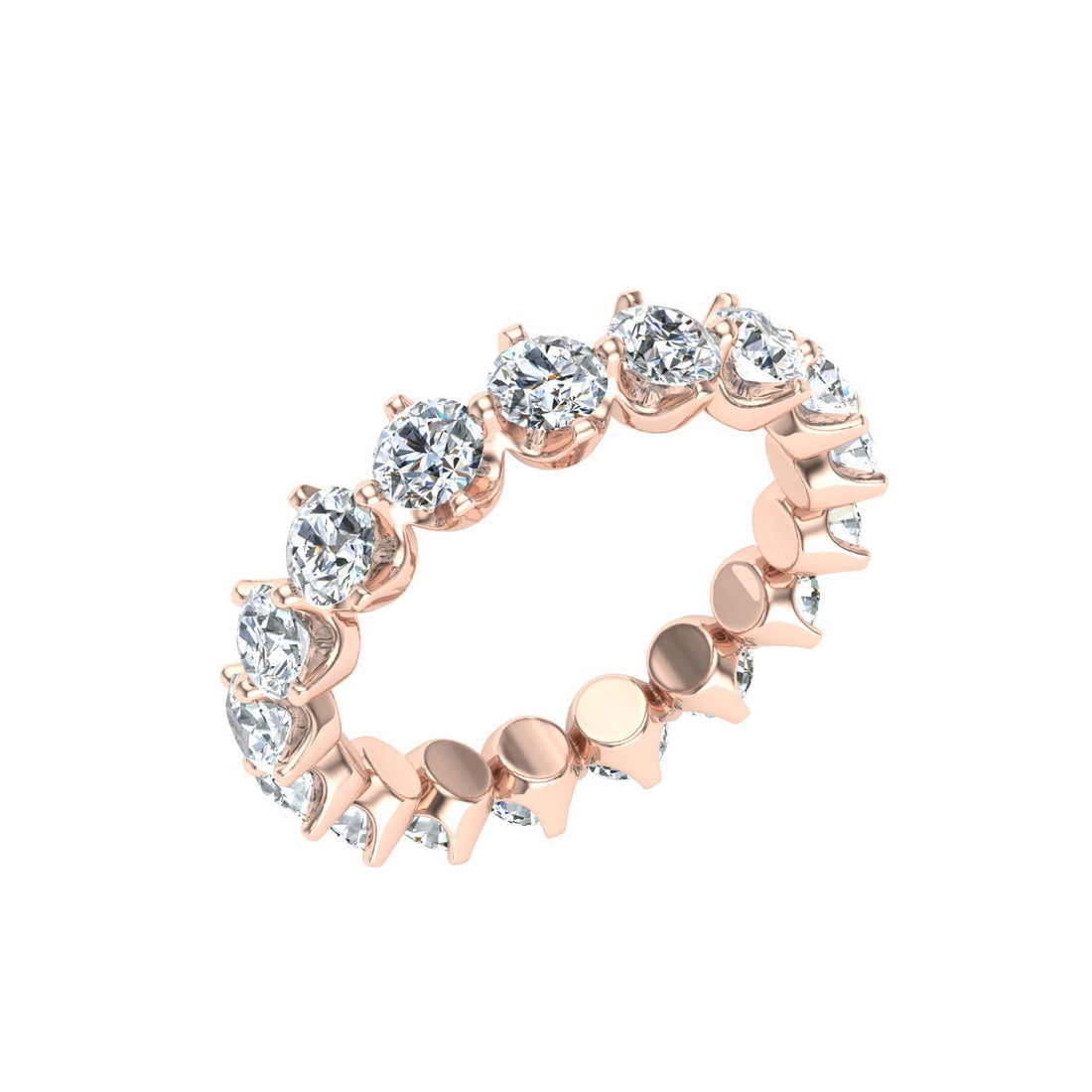 Compass Point Eternity Moissanite Wedding Band Rose Gold