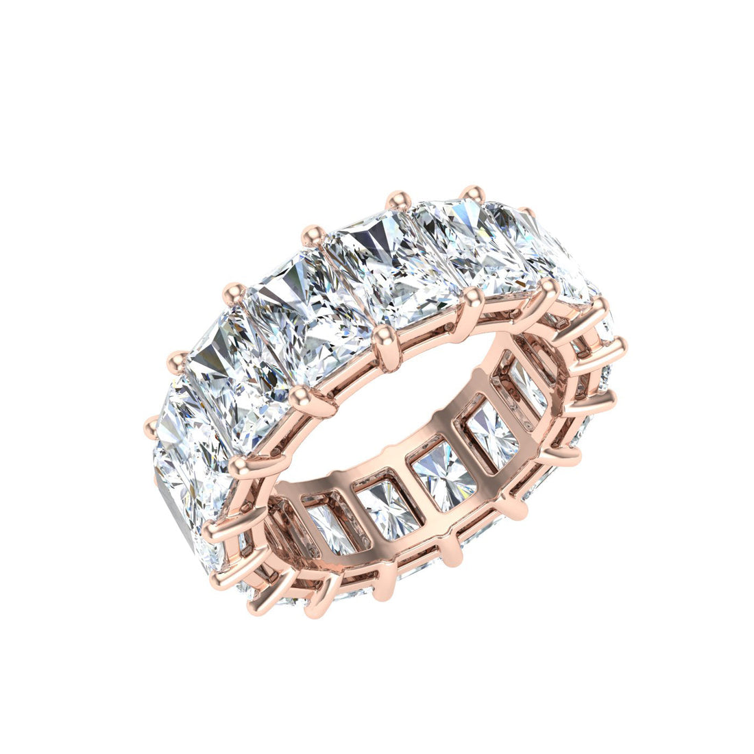 Luxe Radiant Cut Wedding Band  Rose Gold