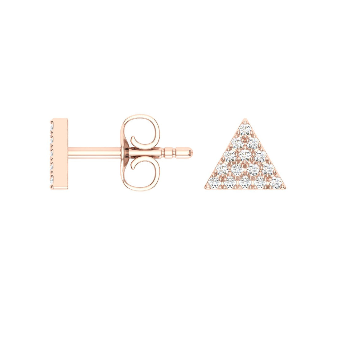 Triangle Moissanite Studs Rose Gold