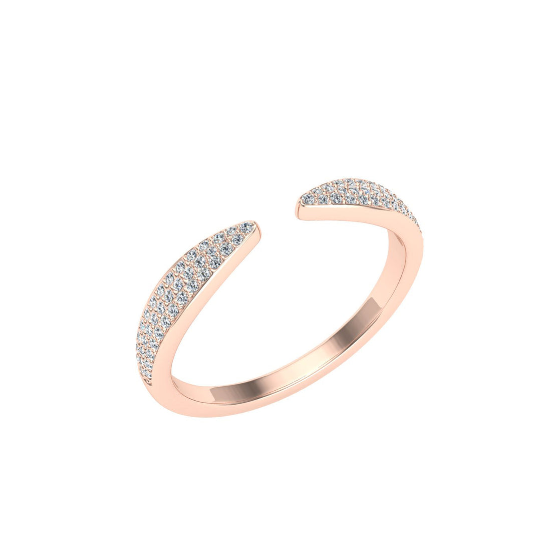 Tapered Frosted Moissanite Wedding Band Rose Gold